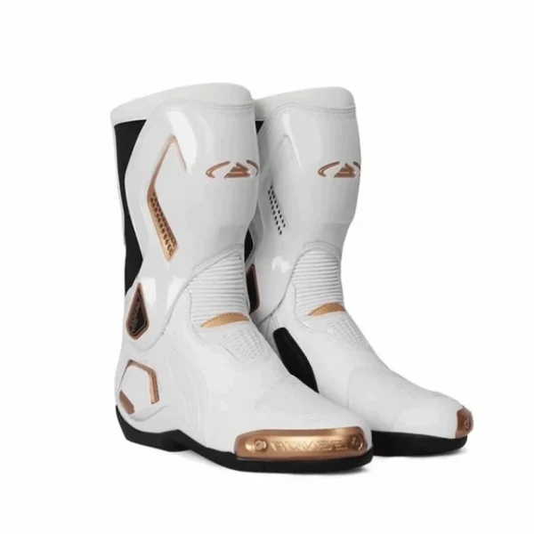Allgoal Motorcycle Riding Boots White/Gold - 图片 2