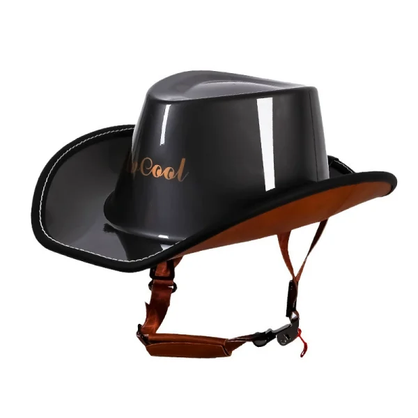 Half helmet retro cowboy hat - 图片 7