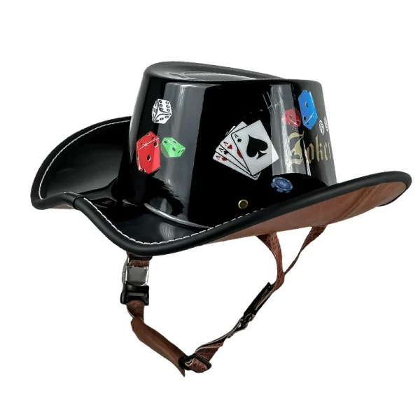 Half helmet retro cowboy hat - 图片 9