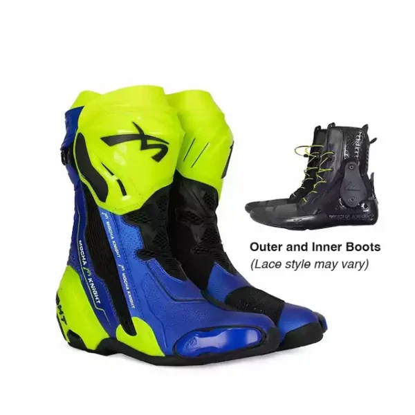 Allgoal Motorcycle Riding Boots Blue/Green - 图片 2