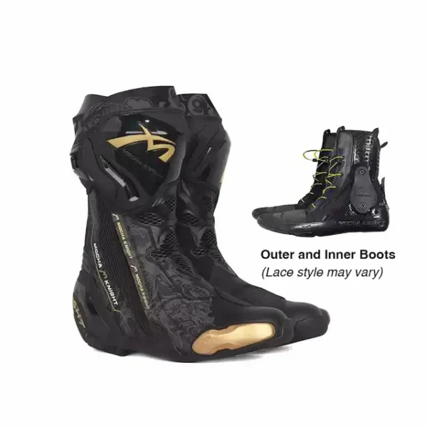 Allgoal Motorcycle Riding Boots Black/Gold – Limited Edition - 图片 2