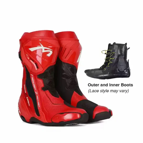Allgoal Red Motorcycle Riding Boots - 图片 3