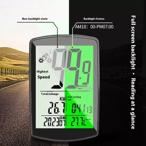 Wireless road mountain bike speedometer