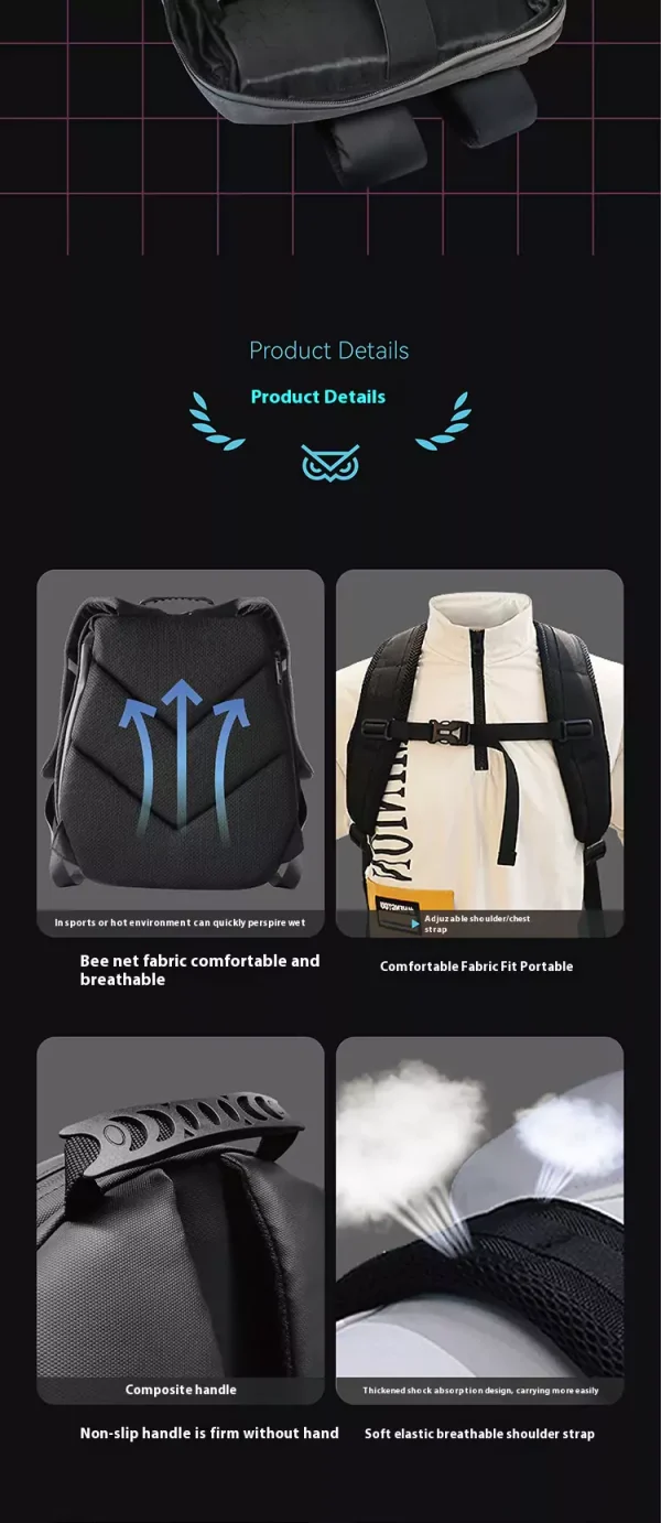 LED Cycling Display Helmet Backpack - 图片 7